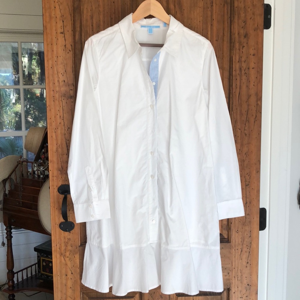 Draper James white poplin shirtdress size 12